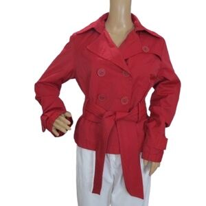 Roxy Iridescent Red Belted Coat